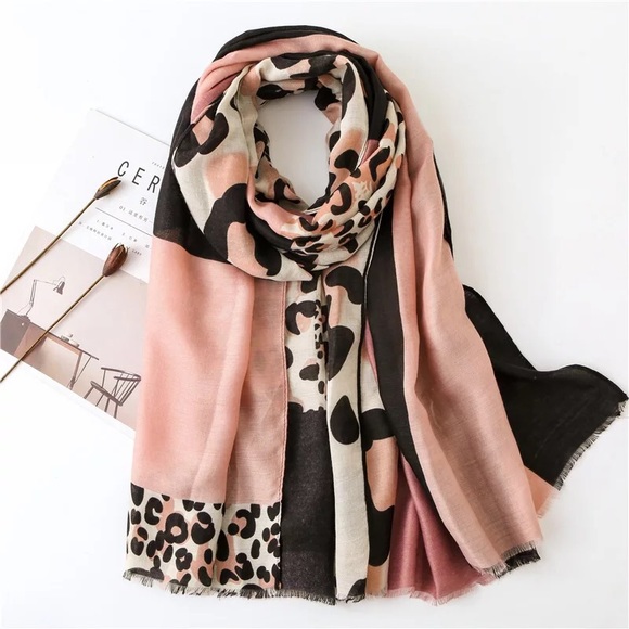 Blush Rush Animal Print Lux Designer Inspo Scarf - Picture 3 of 10